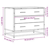 Ladekast 70x41x56 cm bewerkt hout sonoma eikenkleurig - AllerleiShop