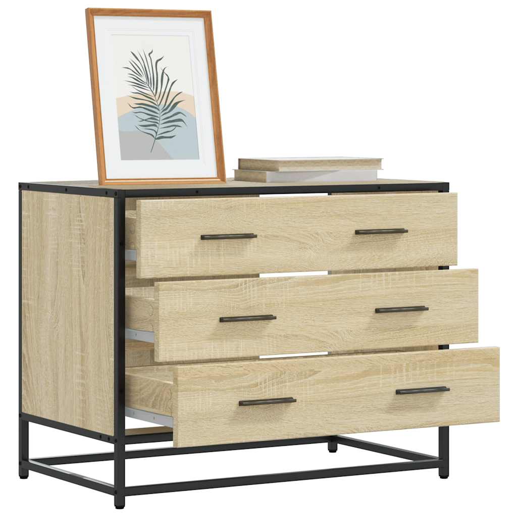 Ladekast 70x41x56 cm bewerkt hout sonoma eikenkleurig - AllerleiShop