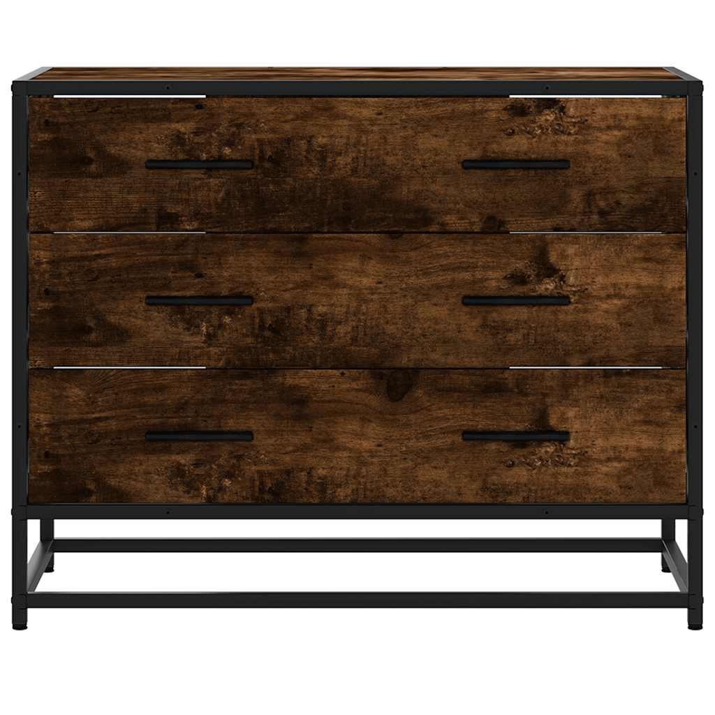 Ladekast 70x41x56 cm bewerkt hout gerookt eikenkleurig - AllerleiShop