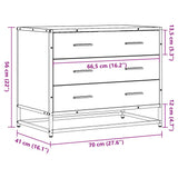 Ladekast 70x41x56 cm bewerkt hout gerookt eikenkleurig - AllerleiShop