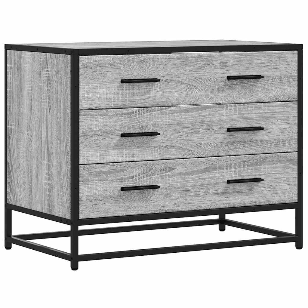 Ladekast 70x41x56 cm bewerkt hout grijs sonoma eikenkleurig - AllerleiShop