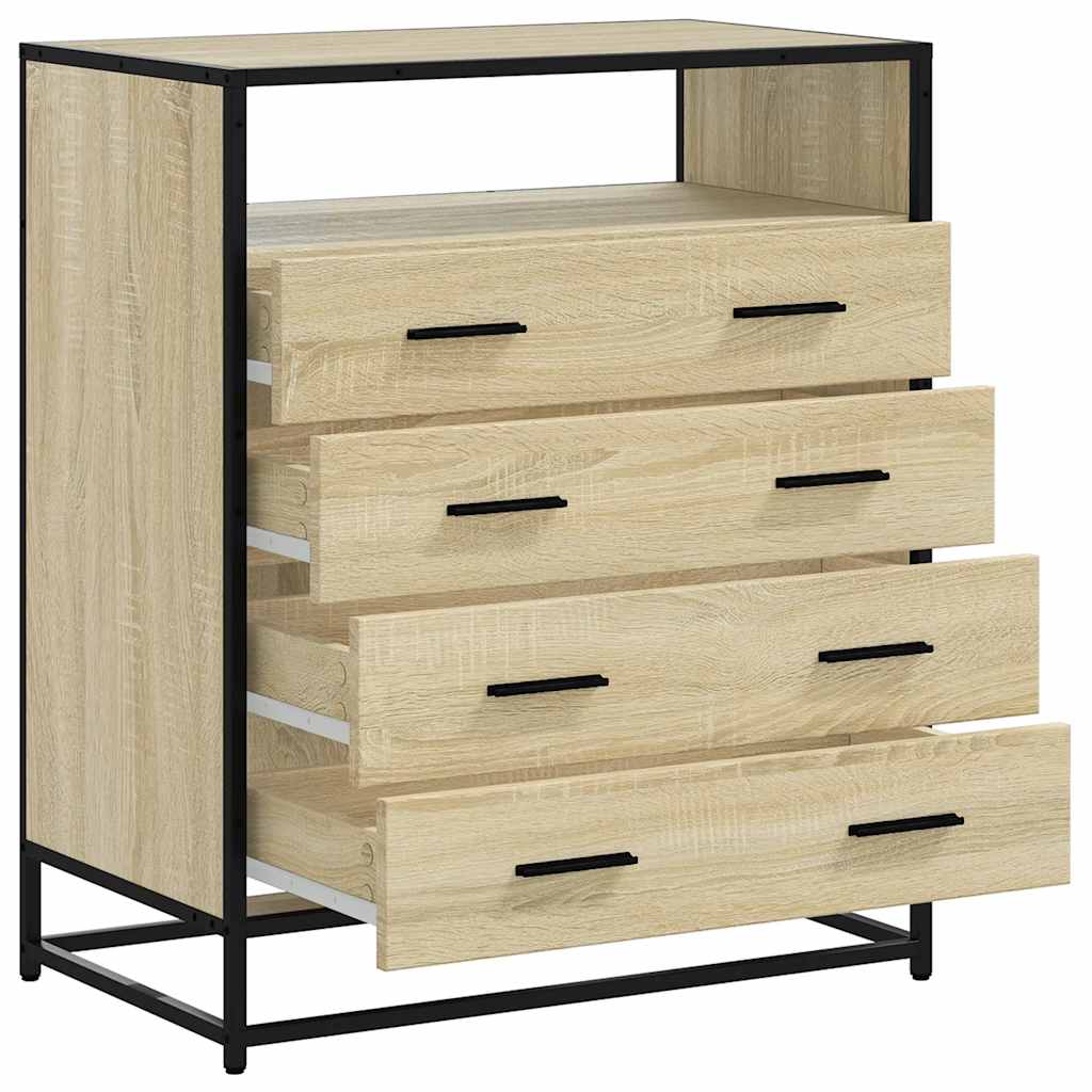 Ladekast 70x41x70 cm bewerkt hout sonoma eikenkleurig - AllerleiShop