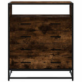 Ladekast 70x41x70 cm bewerkt hout gerookt eikenkleurig - AllerleiShop