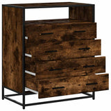 Ladekast 70x41x70 cm bewerkt hout gerookt eikenkleurig - AllerleiShop