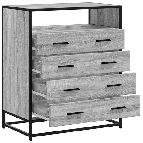 Ladekast 70x41x70 cm bewerkt hout grijs sonoma eikenkleurig - AllerleiShop