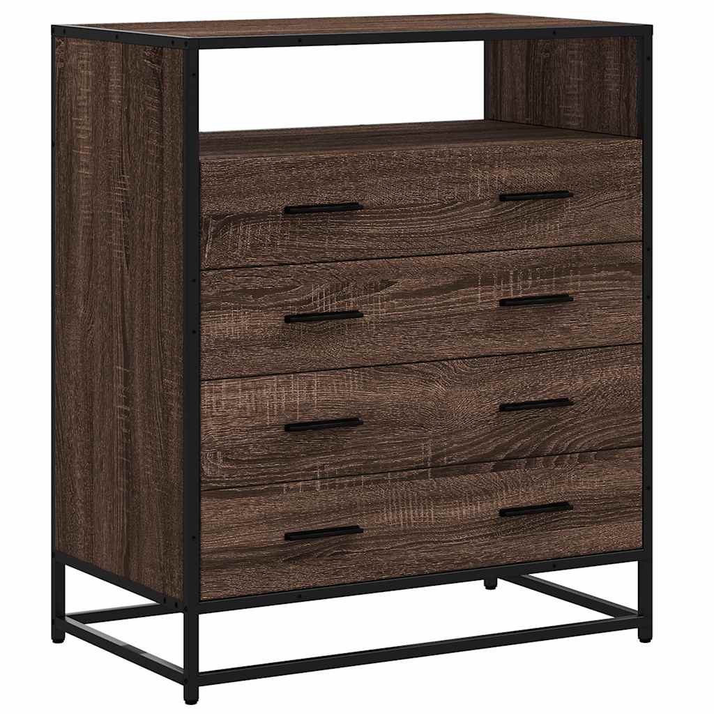 Ladekast 70x41x70 cm bewerkt hout bruin eikenkleur - AllerleiShop