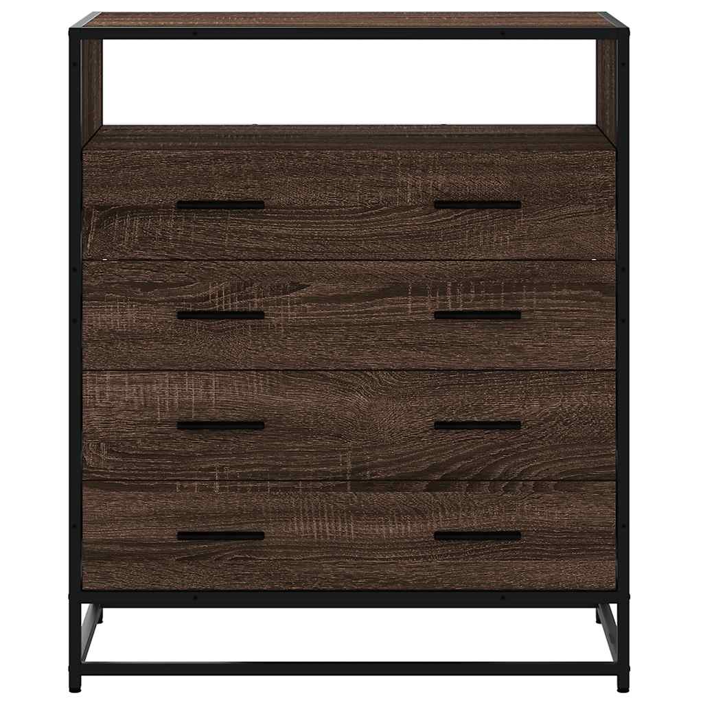 Ladekast 70x41x70 cm bewerkt hout bruin eikenkleur - AllerleiShop