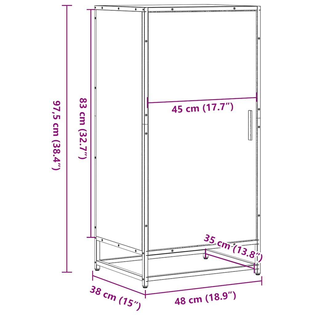 Schoenenrek 48x38x97,5 cm bewerkt hout zwart - AllerleiShop