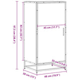 Schoenenrek 48x38x97,5 cm bewerkt hout zwart - AllerleiShop