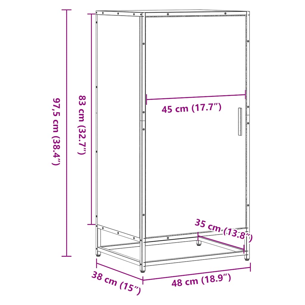 Schoenenrek 48x38x97,5 cm bewerkt hout sonoma eikenkleurig - AllerleiShop