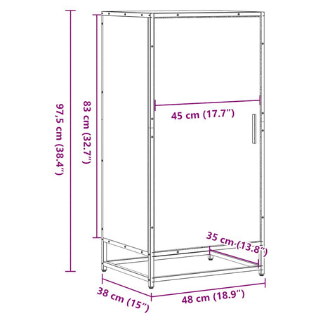 Schoenenrek 48x38x97,5 cm bewerkt hout sonoma eikenkleurig - AllerleiShop