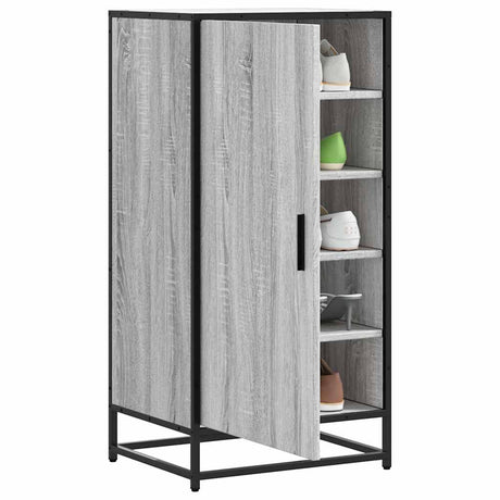 Schoenenrek 48x38x97,5 cm bewerkt hout grijs sonoma eikenkleur - AllerleiShop