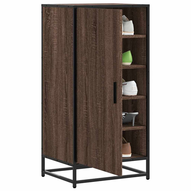 Schoenenrek 48x38x97,5 cm bewerkt hout bruin eikenkleurig - AllerleiShop