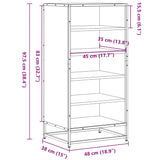 Schoenenrek 48x38x97,5 cm bewerkt hout sonoma eikenkleurig - AllerleiShop