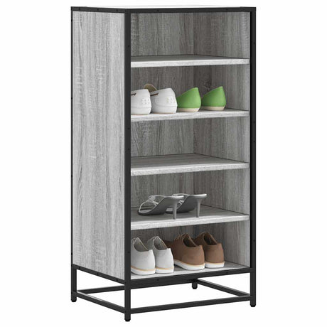 Schoenenrek 48x38x97,5 cm bewerkt hout grijs sonoma eikenkleur - AllerleiShop