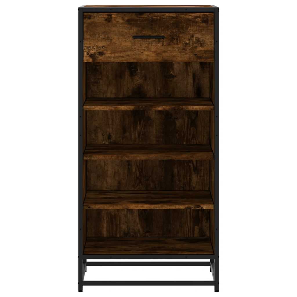 Schoenenrek 48x38x97,5 cm bewerkt hout gerookt eikenkleurig - AllerleiShop