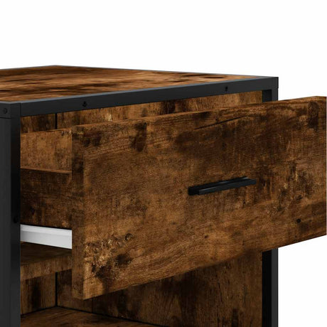 Schoenenrek 48x38x97,5 cm bewerkt hout gerookt eikenkleurig - AllerleiShop