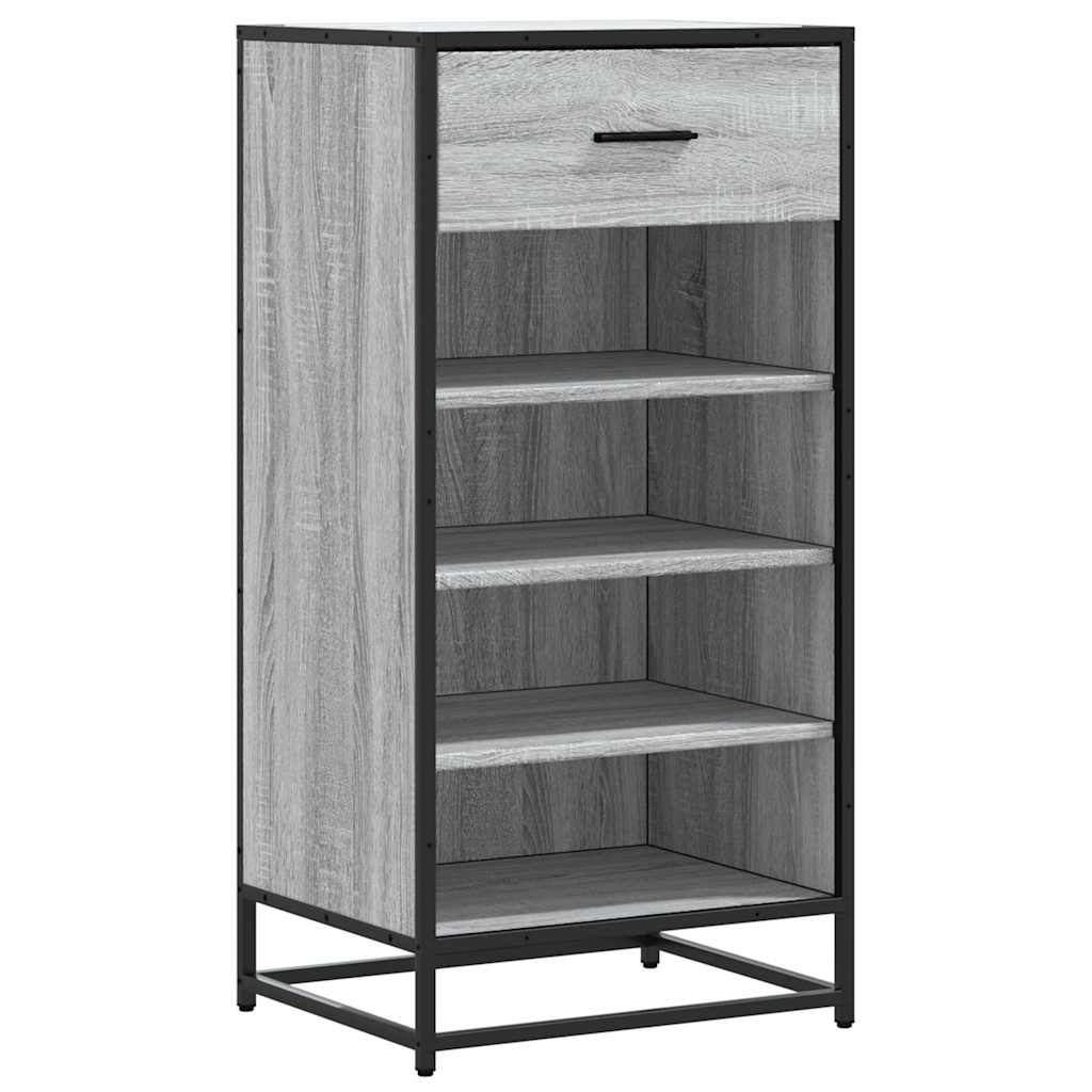 Schoenenrek 48x38x97,5 cm bewerkt hout grijs sonoma eikenkleur - AllerleiShop