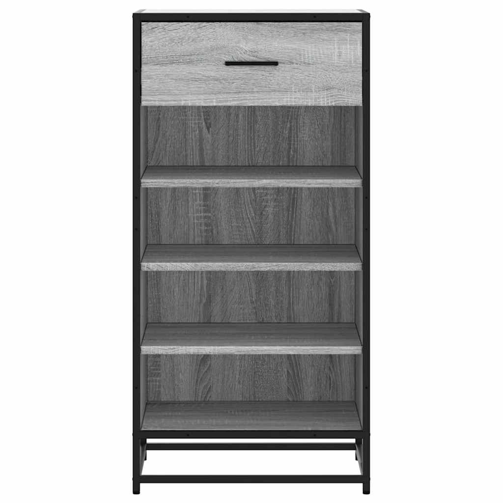 Schoenenrek 48x38x97,5 cm bewerkt hout grijs sonoma eikenkleur - AllerleiShop