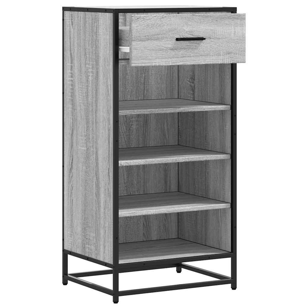 Schoenenrek 48x38x97,5 cm bewerkt hout grijs sonoma eikenkleur - AllerleiShop