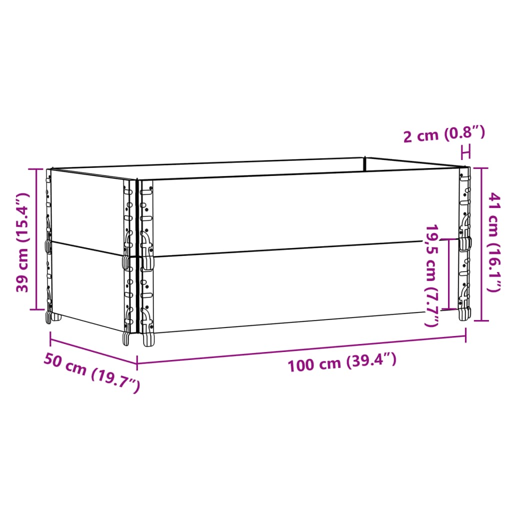 Plantenbak 100x50 cm massief grenenhout zwart - AllerleiShop