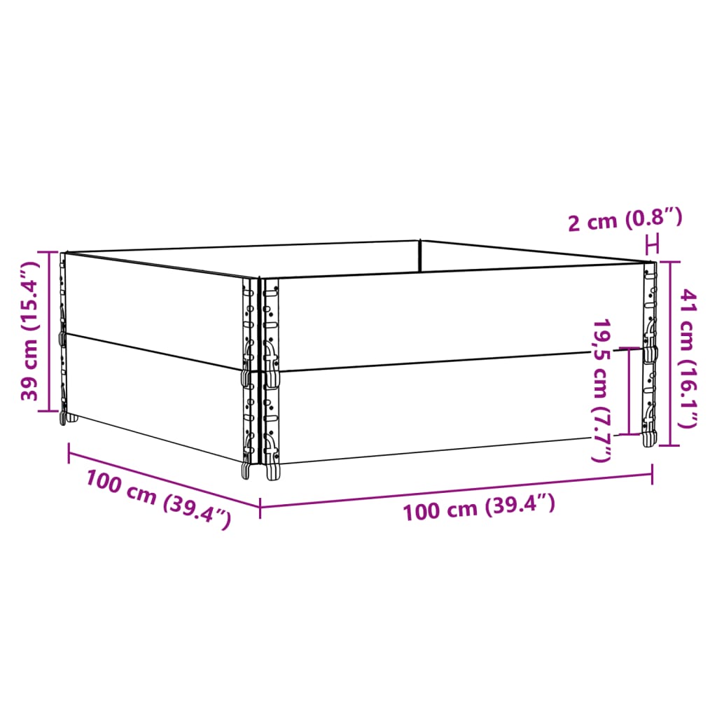 Plantenbak 100x100 cm massief grenenhout - AllerleiShop