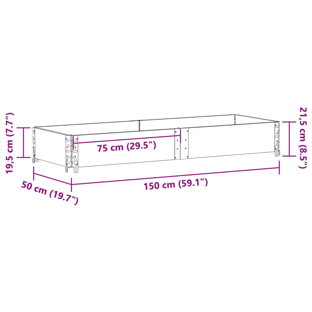 Plantenbak 150x50 cm massief grenenhout - AllerleiShop