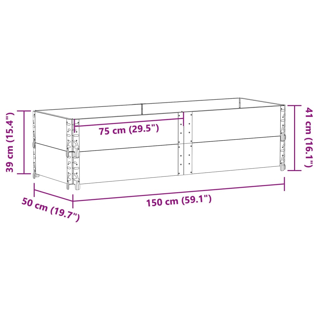 Plantenbak 150x50 cm massief grenenhout - AllerleiShop