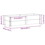 Plantenbak 150x50 cm massief grenenhout zwart - AllerleiShop