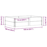 Plantenbak 150x100 cm massief grenenhout zwart - AllerleiShop