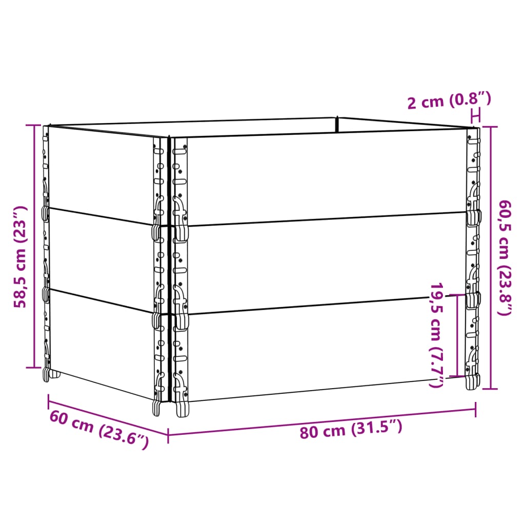 Plantenbak 80x60 cm massief grenenhout - AllerleiShop