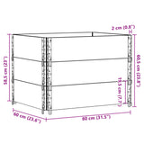 Plantenbak 80x60 cm massief grenenhout zwart - AllerleiShop