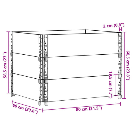 Plantenbak 80x60 cm massief grenenhout zwart - AllerleiShop