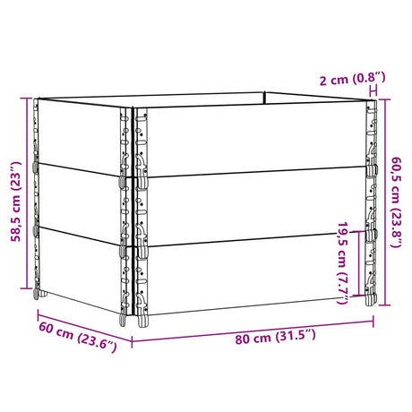 Plantenbak 80x60 cm massief grenenhout bruin - AllerleiShop