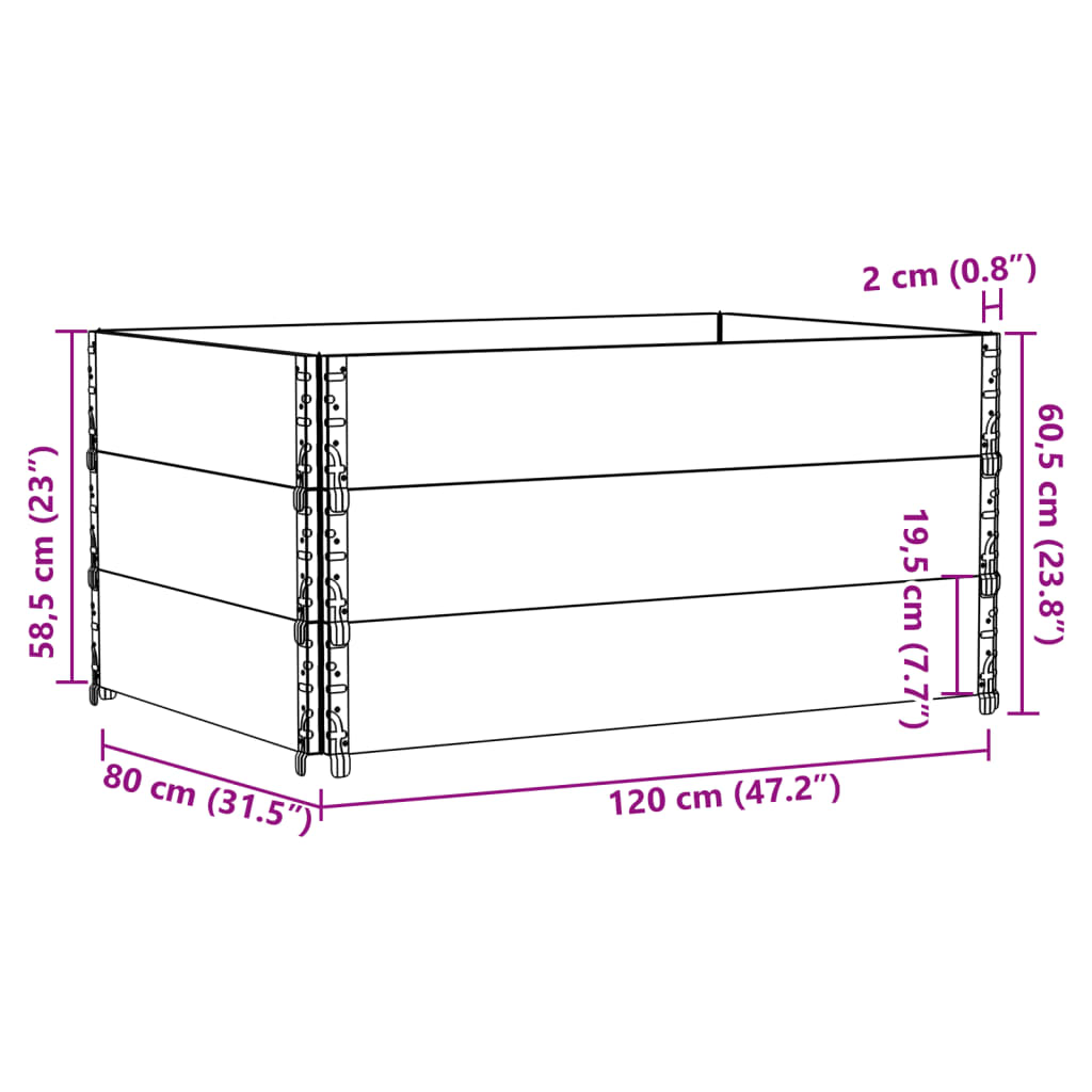 Plantenbak 120x80 cm massief grenenhout grijs - AllerleiShop