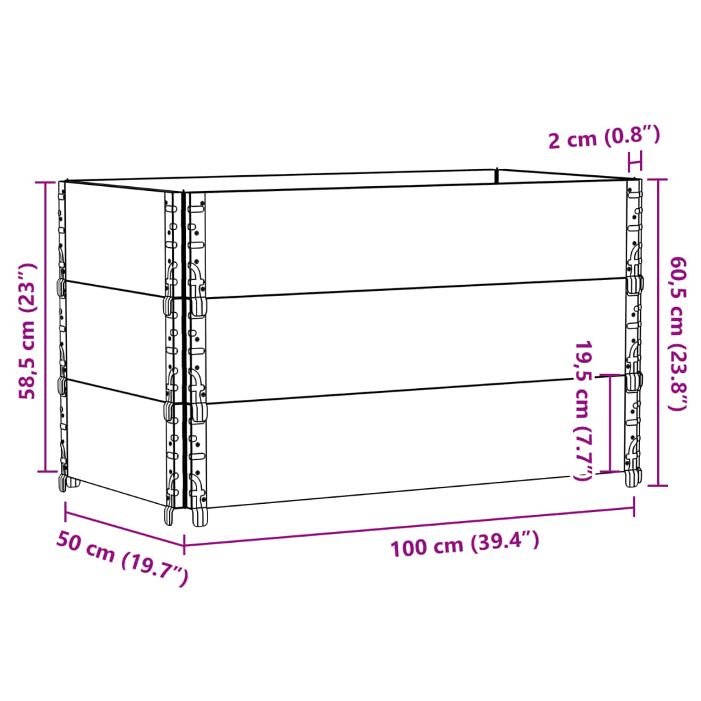 Plantenbak 100x50 cm massief grenenhout zwart - AllerleiShop