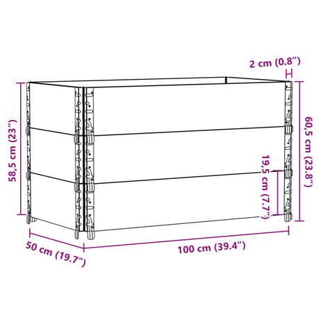 Plantenbak 100x50 cm massief grenenhout zwart - AllerleiShop