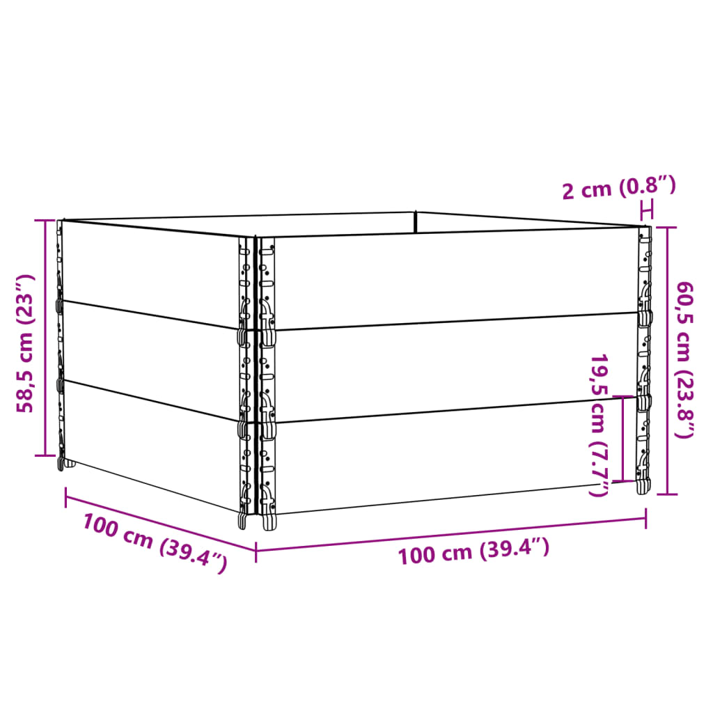 Plantenbak 100x100 cm massief grenenhout zwart - AllerleiShop