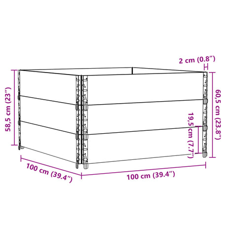 Plantenbak 100x100 cm massief grenenhout zwart - AllerleiShop