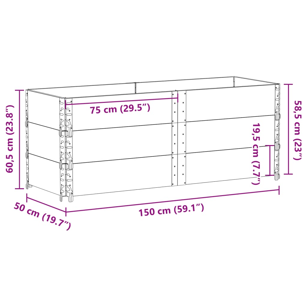 Plantenbak 150x50 cm massief grenenhout - AllerleiShop