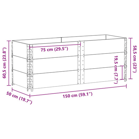 Plantenbak 150x50 cm massief grenenhout bruin - AllerleiShop