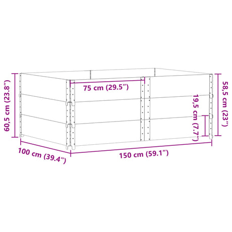 Plantenbak 150x100 cm massief grenenhout - AllerleiShop