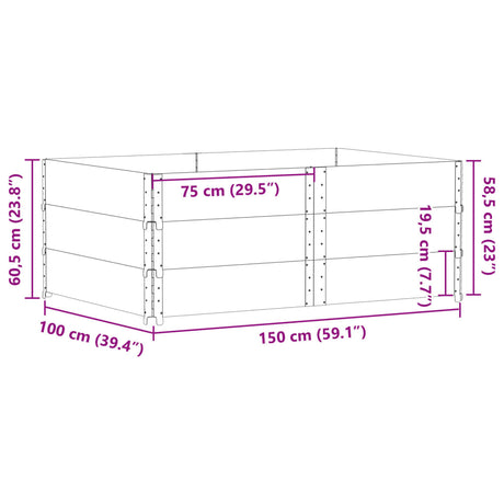 Plantenbak 150x100 cm massief grenenhout zwart - AllerleiShop