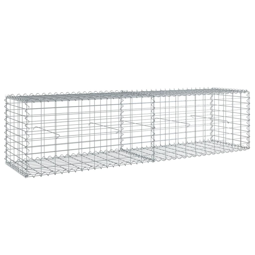 Schanskorf 200x50x50 cm gegalvaniseerd ijzer zilverkleurig - AllerleiShop