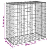 Schanskorf 100x50x100 cm gegalvaniseerd ijzer zilverkleurig - AllerleiShop