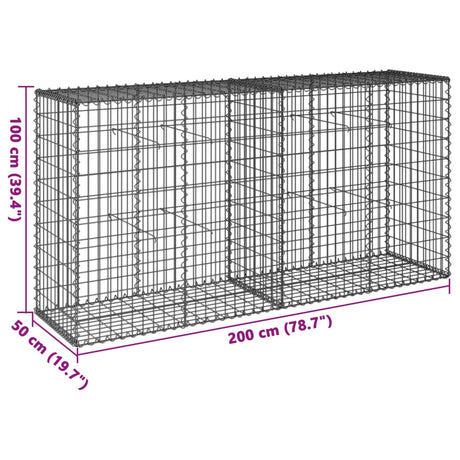 Schanskorf 200x50x100 cm gegalvaniseerd ijzer zilverkleurig - AllerleiShop