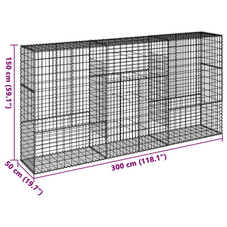 Schanskorf 300x50x150 cm gegalvaniseerd ijzer zilverkleurig - AllerleiShop