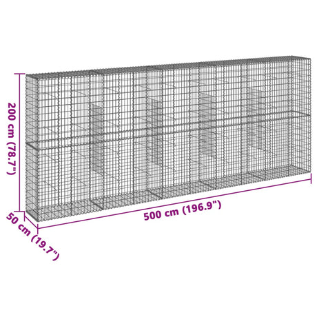 Schanskorf 500x50x200 cm gegalvaniseerd ijzer zilverkleurig - AllerleiShop