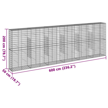 Schanskorf 600x50x200 cm gegalvaniseerd ijzer zilverkleurig - AllerleiShop