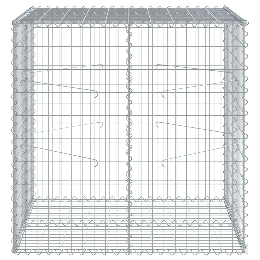 Schanskorf 100x100x100 cm gegalvaniseerd ijzer zilverkleurig - AllerleiShop